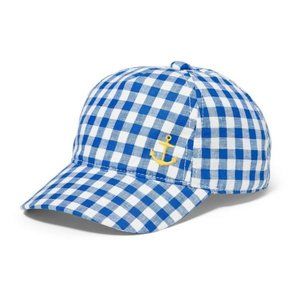 Janie and Jack Anchor Icon Gingham Cap - NWT